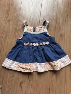 デニム花柄ワンピース 80㎝
