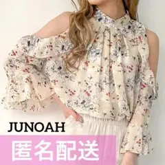 美品✨JUNOAH（ジュノア）オフショル花柄シフォンブラウス M サイズのサムネイル