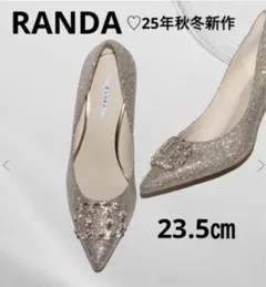 【美品】RANDA ＜25秋冬新作＞　グリッター　ヒール　パンプス　箱付き