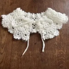 ハンドメイド つけ襟 ホワイト ふわふわ