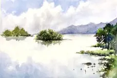 北海道 十勝牧場白樺並木の風景画 サイズは25.4✕30.5cm - メルカリ