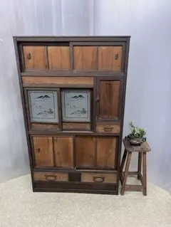 ぎ*ん様 昭和　レトロ　食器棚　古家具　古道具　古民家　ヴィンテージ 木製　イン