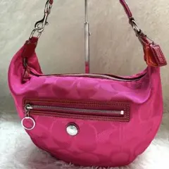 COACH Pink Canvas Shoulder Bag Popular