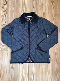 TRADITIONAL WEATHERネイビー キルティングジャケット ヒョウ柄