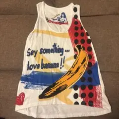 Desigual バナナプリント タンクトップ レディースL 平成ポップ 派手柄のサムネイル