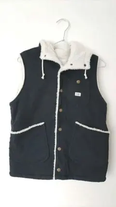 Lee　ボア　フード　ベスト　ネイビー