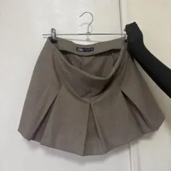 ZARA ブラウン プリーツミニスカート