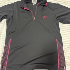 YONEX バドミントン ハーフジップシャツ ブラック ピンク レディース Lのサムネイル