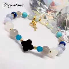50 天然石 パワーストーン ブレスレット 数珠 15cm ラリマー 