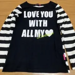 ナルミヤインターナショナル　Lovetoxic ストライプ 長袖カットソー S