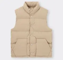 ジーユー GU ヒートパデッドベスト ベージュ M