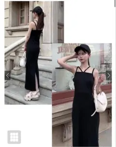 GRL グレイル パット付きダブルストラップキャミワンピース[dk996]