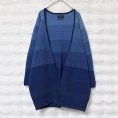 バックナンバー 長袖 グラデーション カーディガン XL インディゴ ボタンレスのサムネイル