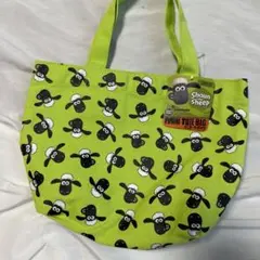 新品　廃盤　ひつじのショーン　ミニトートバッグ　フェイス総柄　グリーン