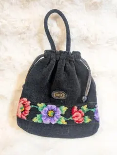 極美品✨フェイラー FEILER ダブル巾着バック 2室ポーチ ワンハンドル