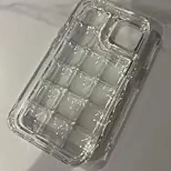 iPhone用クリアTPUケース 格子模様