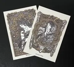 【即発送】切り絵印刷　絵はがき　2枚セット にいみずよし