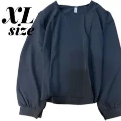 ブラウス　黒　ブラック　XL　トップス　フォーマル　シンプル 無地 長袖