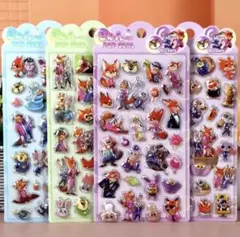 ズートピアぷくぷくドロップシール４枚セット　立体