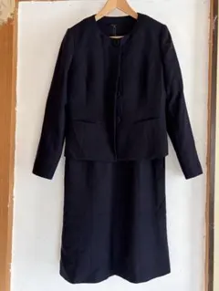 LE RUBAN D'OR ウール深青色ジャケットとワンピースセット
