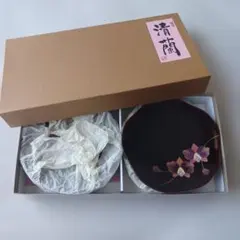 溜塗 清蘭 銘々皿 梅型 6枚入 漆器