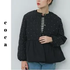 コカアウター　アウター　キルティングアウター　ジャンパー　キラキラ　体型カバー