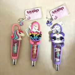 Claire's リップグロス 3本セット ユニコーン 猫 パンダ　チャーム付のサムネイル