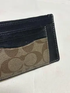 COACH カードケース ベージュ/ブラック