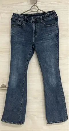 GU フレアデニムパンツ S ダークブルー