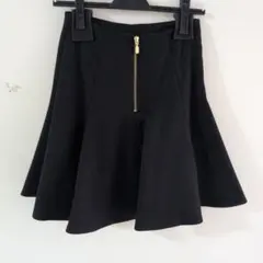 シェリエ sheller ウールzipフレアスカート ブラック zipper knit flared mini skirt – shéller / シェリエ