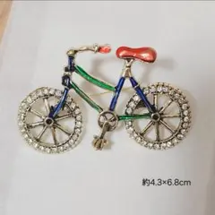 ブローチ 自転車 レトロ ヴィンテージ アンティーク ラインストーン