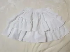 ホワイト フレアスカート ポリエステル