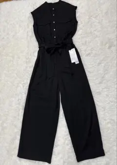 新品　tines オールインワン　黒　ノースリーブ　ベルト付き