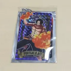 ONE PIECE エース アルティメットクルー ホログラムプレートキーホルダー