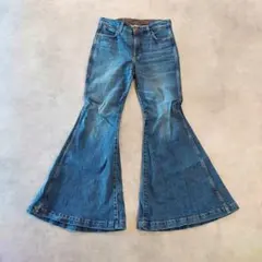 ラングラー W28 ベルボトム フレアデニム ハイライズ ブーツ 青 18166