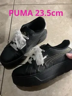PUMA カルメン 23.5cm ブラック×メタリックライン　厚底スニーカー