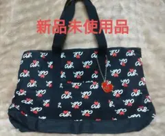新品未使用　アニエス・ベー　トートバッグ ブラックキャンバス ハートチャーム付き