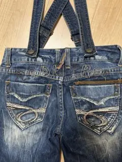 RED PEPPER レッドペッパー サスペンダー付 フレアデニム 26 刺繍のサムネイル