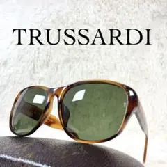 美品　TRUSSARDI　サングラス　148　グリーンレンズ　べっ甲柄フレームのサムネイル