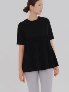 yori フレアギャザーカットソー　ブラックのサムネイル