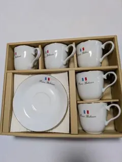 フランスデザイン カップ5個 ソーサー5枚