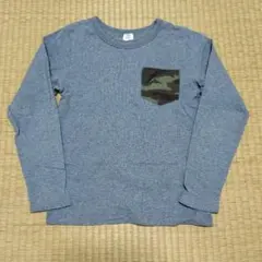 キッズ 長袖カットソー 迷彩ポケット グレー　デビロック