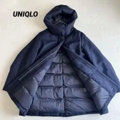 極美品☆UNIQLO ハイブリッドダウンコート　ネイビー　L
