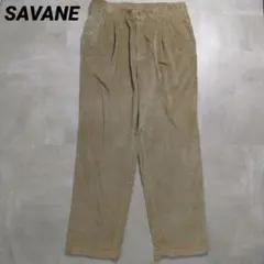 90sSAVANE太畝コーデュロイパンツ 36×32ベージュ ワイド ストレート
