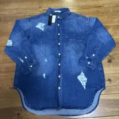JEANASiS デニムシャツ ダメージ加工 長袖のサムネイル