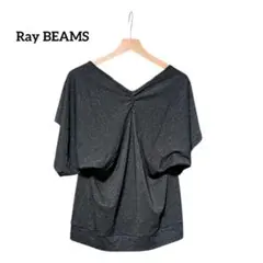 レイビームス ラメ混 バックコンシャス ドルマンカットソー 半袖 Tシャツ 黒のサムネイル