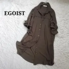 【エゴイスト】訳ありバストヨークシースルーロングシャツ シアー ロールアップ袖