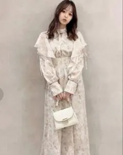 dazzlin シャドーフラワーアートフリルワンピース