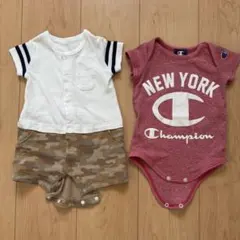 ベビー服 60〜70 2点セット ロンパース ユニクロ　チャンピオン