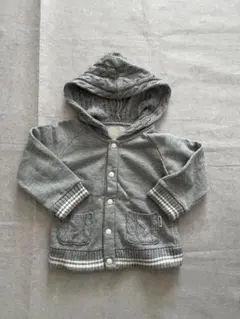 COMME CA ISM グレー フード付きアウター 90cm